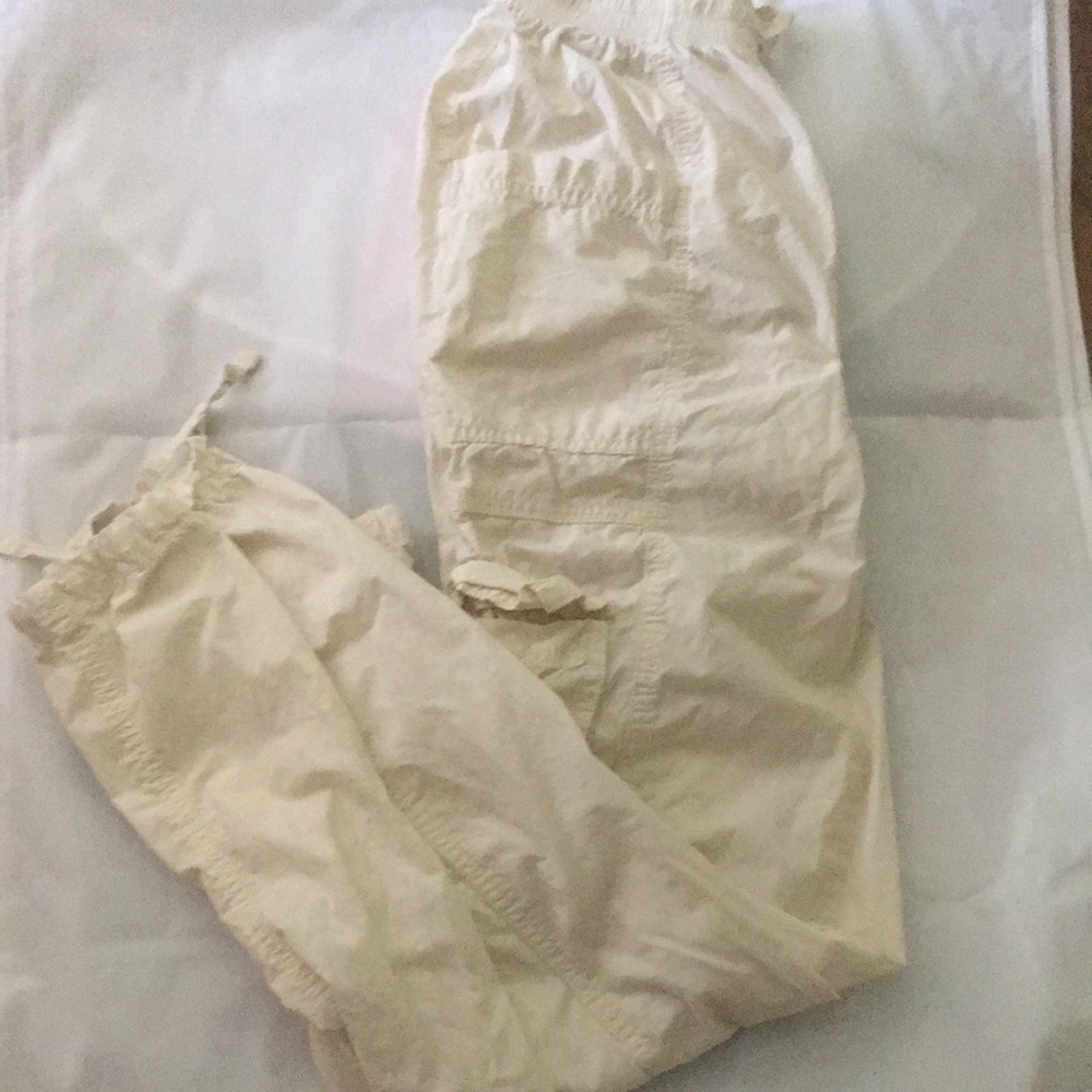 Womens Aerie Cream Cargo Pants